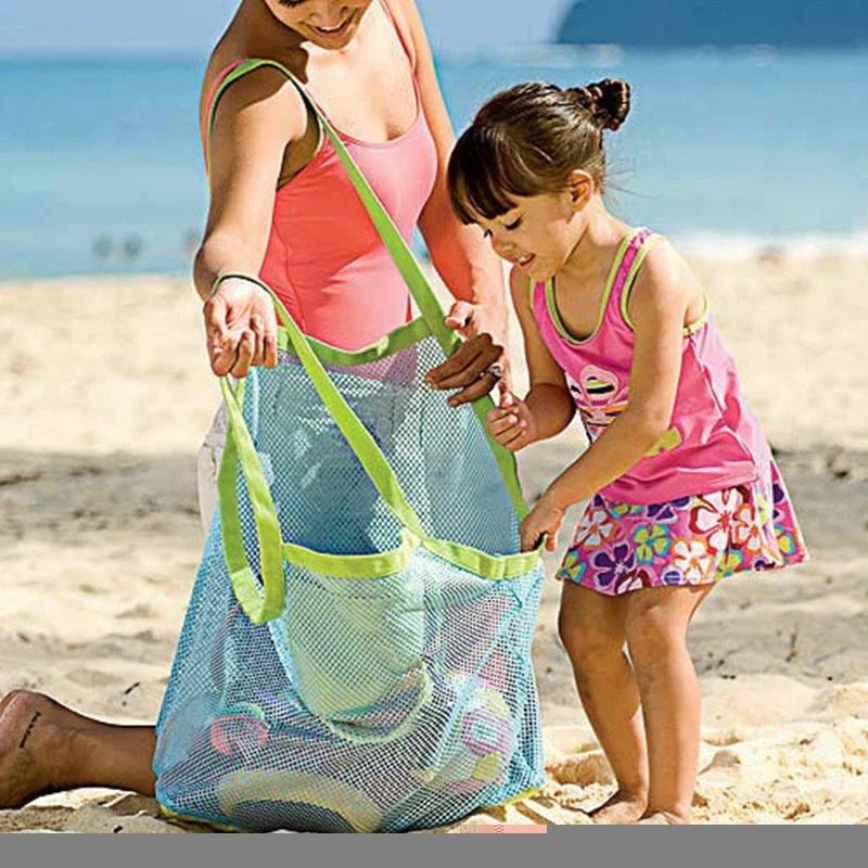 Beach Towel Large - حقيبة شبكية محمولة للأطفال لتخزين ألعاب