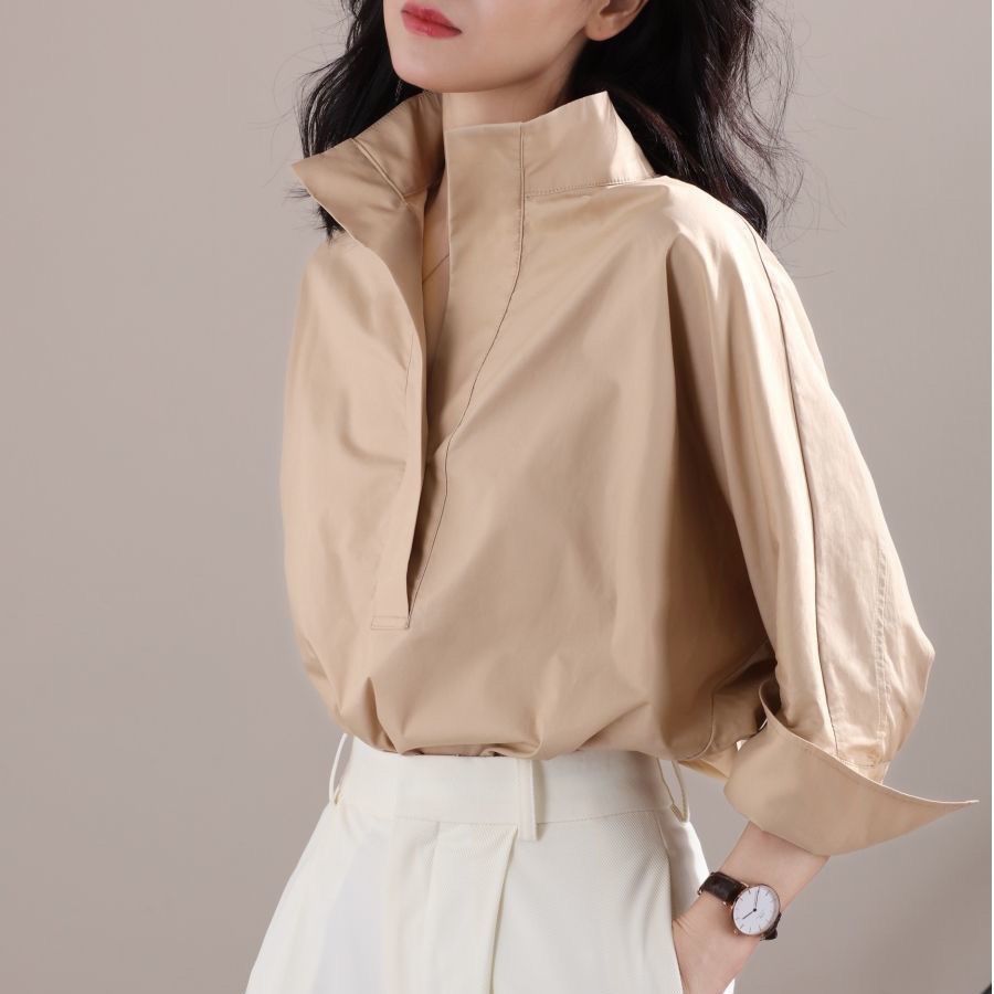 قميص نسائي فضفاض بياقة عالية و - مراجعة Shirt Camp Collar وسعره